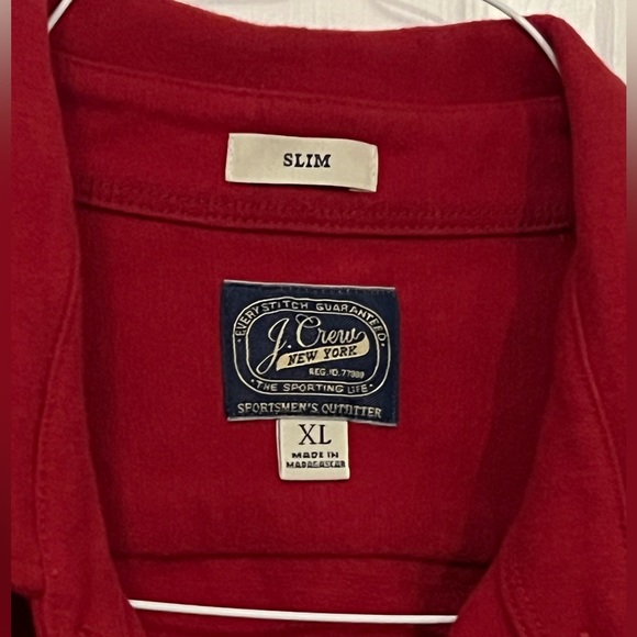 J.Crew NY Heavy Weight Cotton Flannel, Solid Red XL - Slim, men’s shirt. - Picture 4 of 16